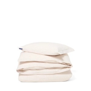 Donsovertrek stripe beige/white